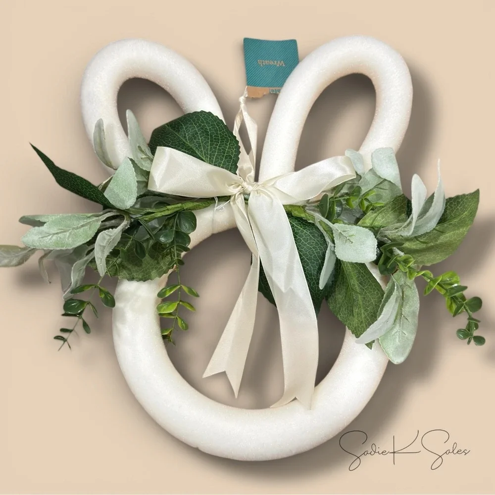 Way‎ To Celebrate Easter Bunny Wreath – Flocked Cream, 14